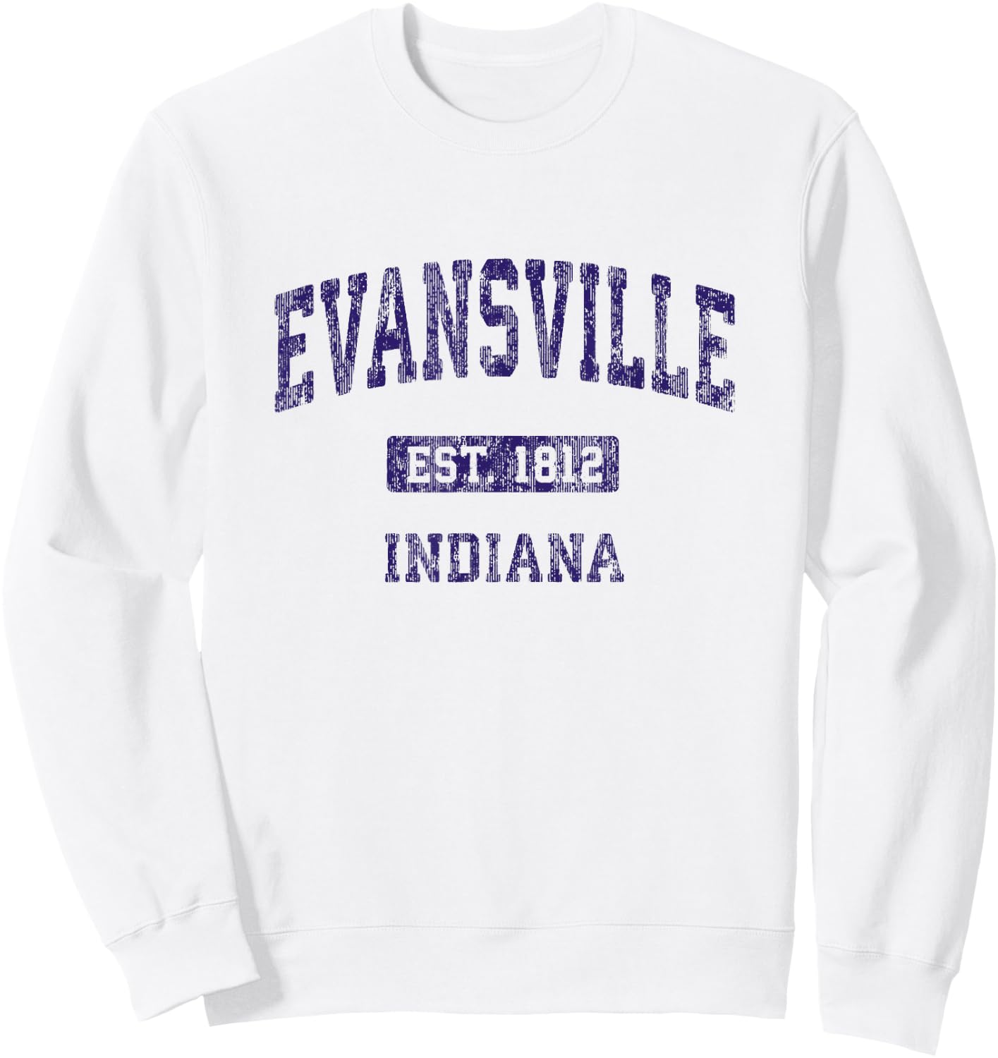 Evansville Indiana IN Vintage Athletic Sports Design Sweatshirt - Sweatshirt | White