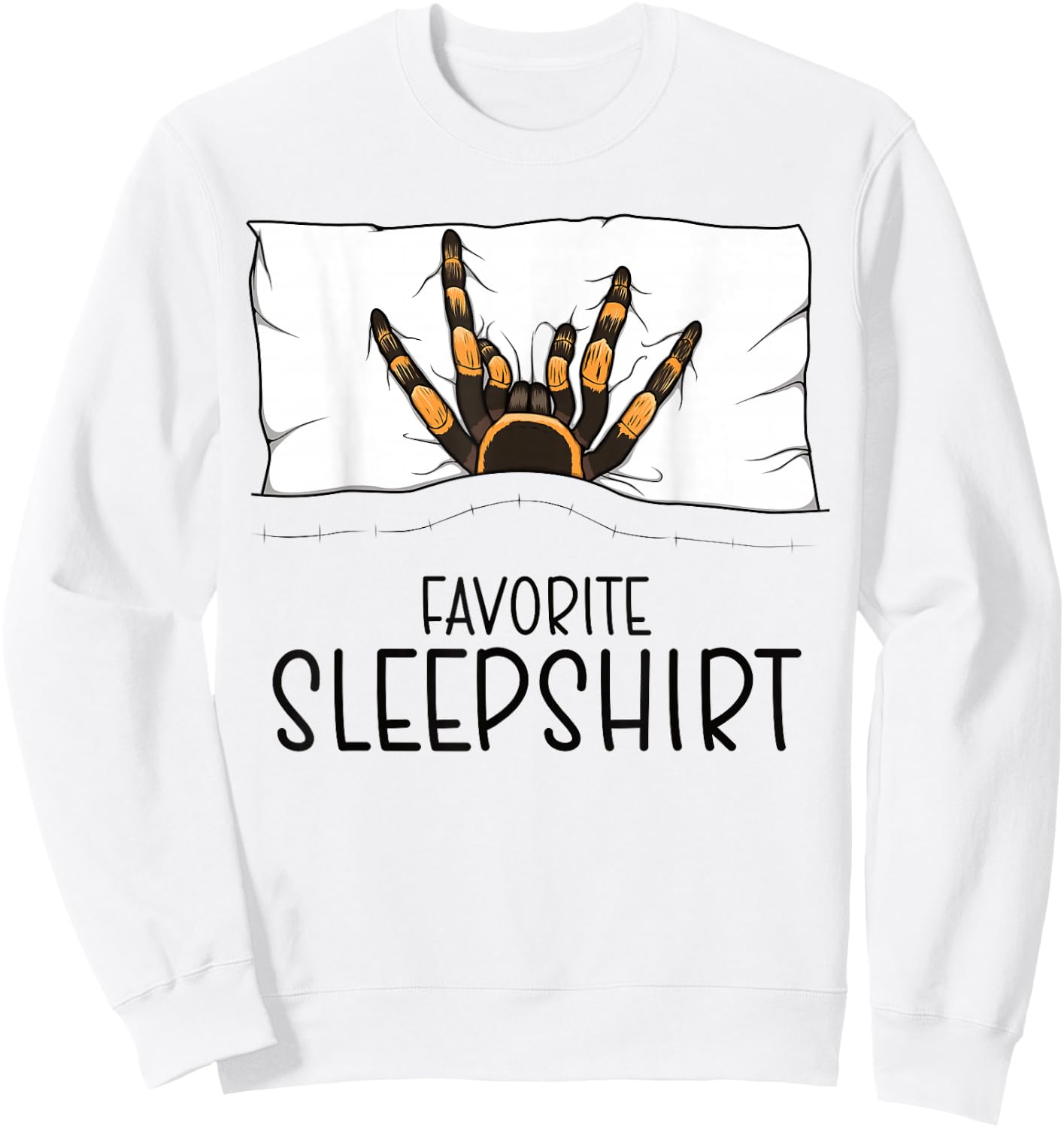Favorite Sleepshirt Tarantula, Napping Spider Pajama Sweatshirt - Sweatshirt | White
