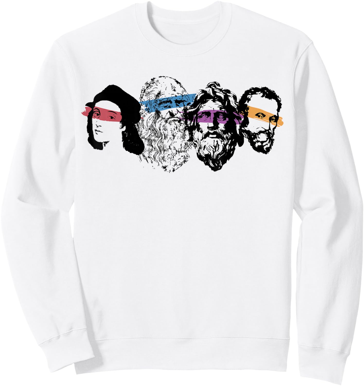 Renaissance Ninja Artist Drawing Sweatshirt - Sweatshirt | White