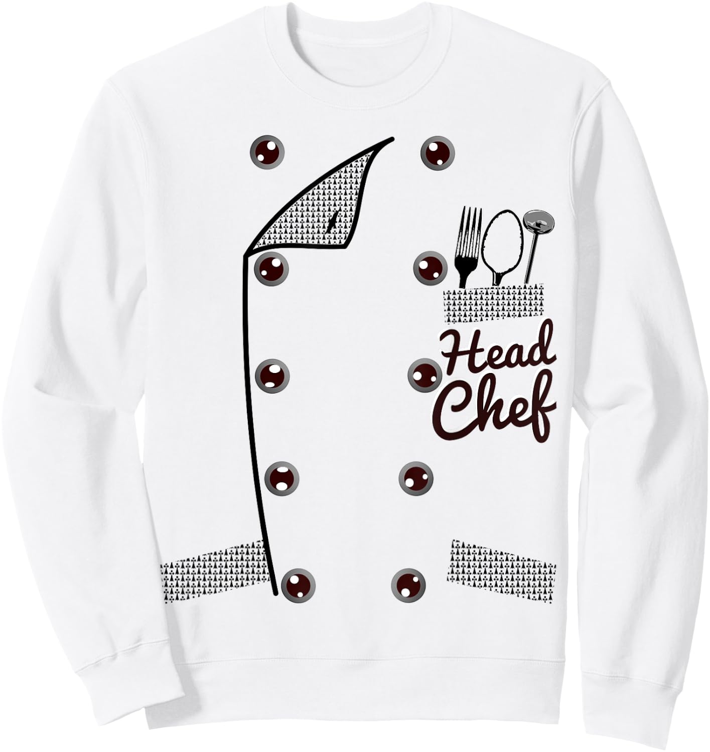 Head Chef Uniform Jacket Funny Faux Costume Sweatshirt - Sweatshirt | White