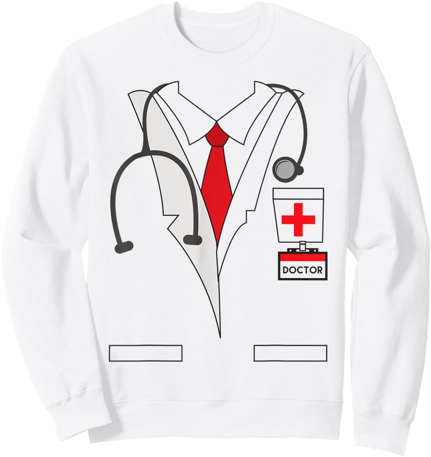 Physician ER Doctor Halloween Costume Dr Stethoscope Sweatshirt - Sweatshirt | White