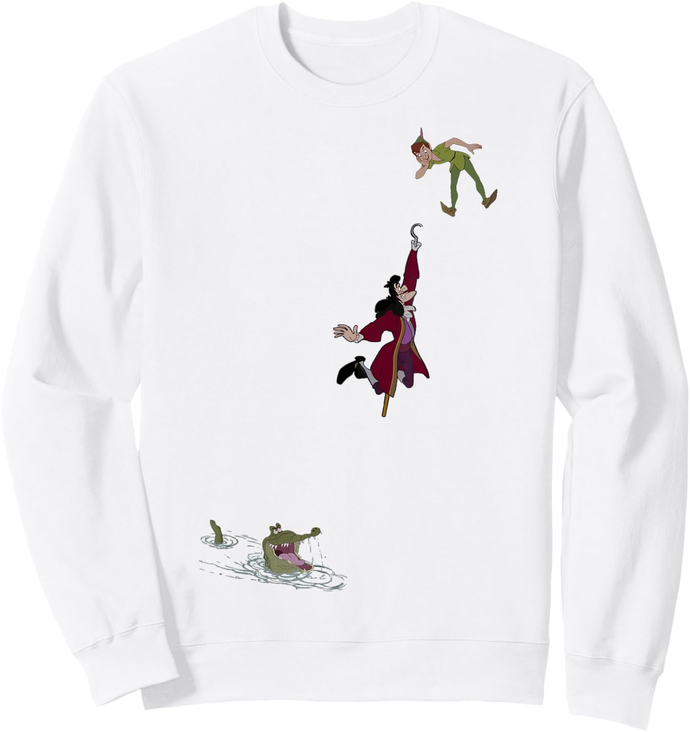 Disney Peter Pan Hook Falling to The Alligator Small Sweatshirt - Sweatshirt | White