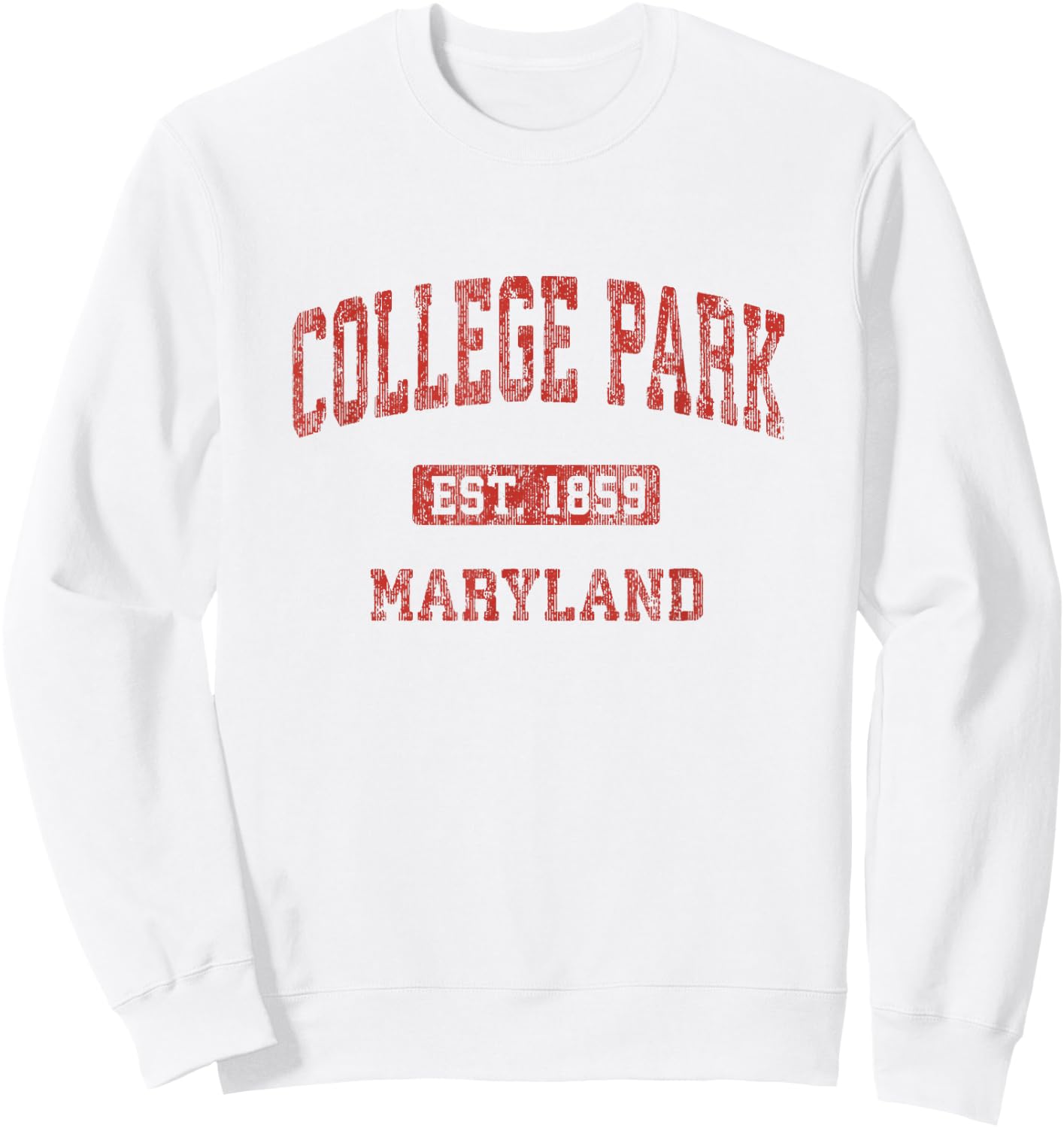 College Park Maryland MD Vintage Athletic Sports Design Sweatshirt - Sweatshirt | White