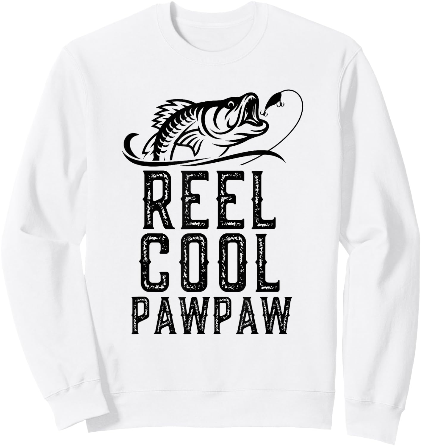 Reel Cool Pawpaw Fishing Fisherman Grandpa Retro Paw-Paw Sweatshirt - Sweatshirt | White