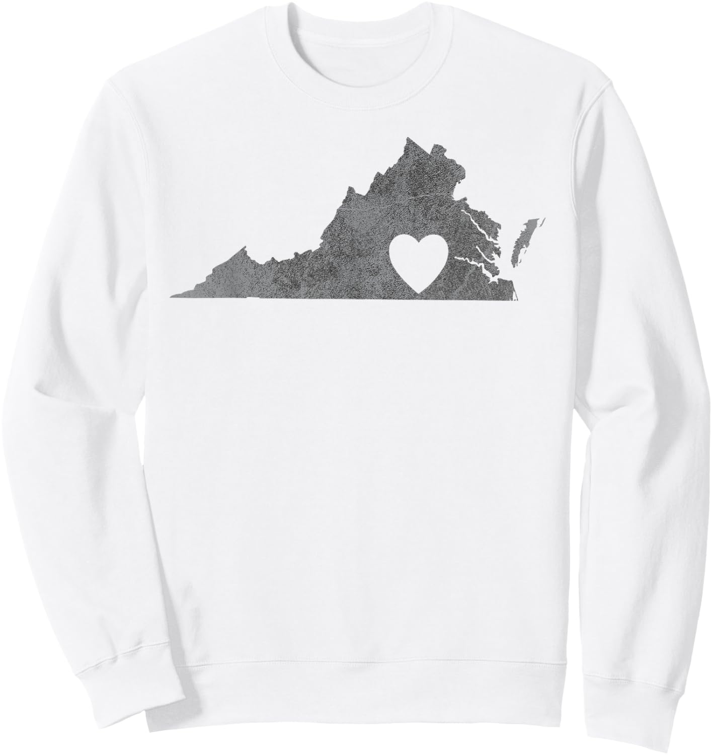 Virginia Lovers State Heart Shirt | Vintage Throwback Gift Sweatshirt - Sweatshirt | White