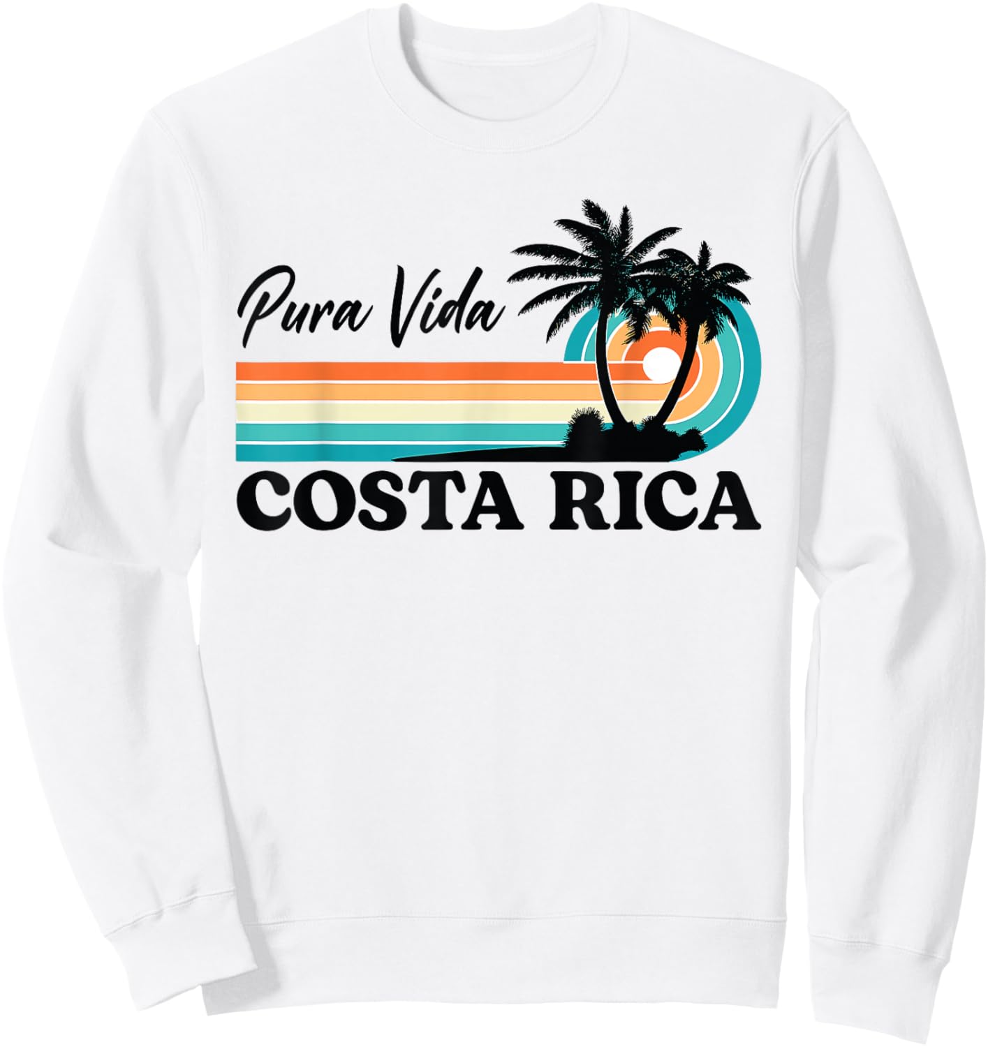 Costa Rica Retro Beach Vacation Costa Rica Souvenir Beach Sweatshirt - Sweatshirt | White