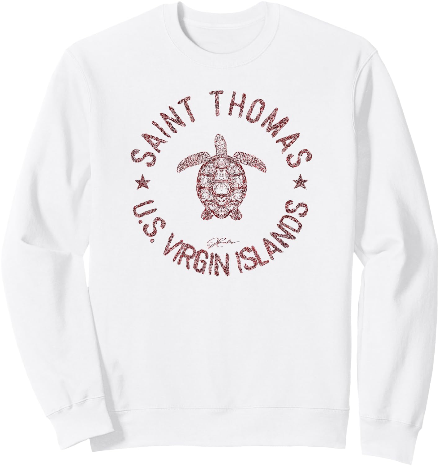 JCombs: Saint Thomas, U.S. Virgin Islands, Sea Turtle Sweatshirt - Sweatshirt | White