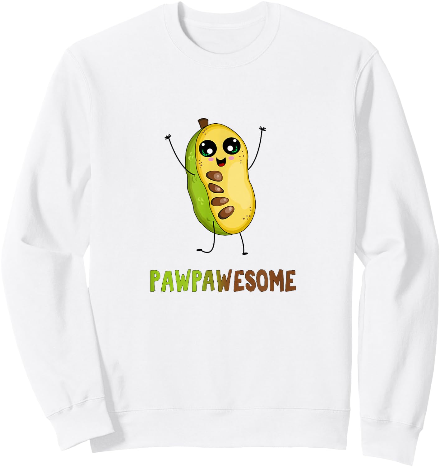 Pawpaw Fruit with Cute Cartoon Paw Paw Awesome Pun Sweatshirt - Sweatshirt | White