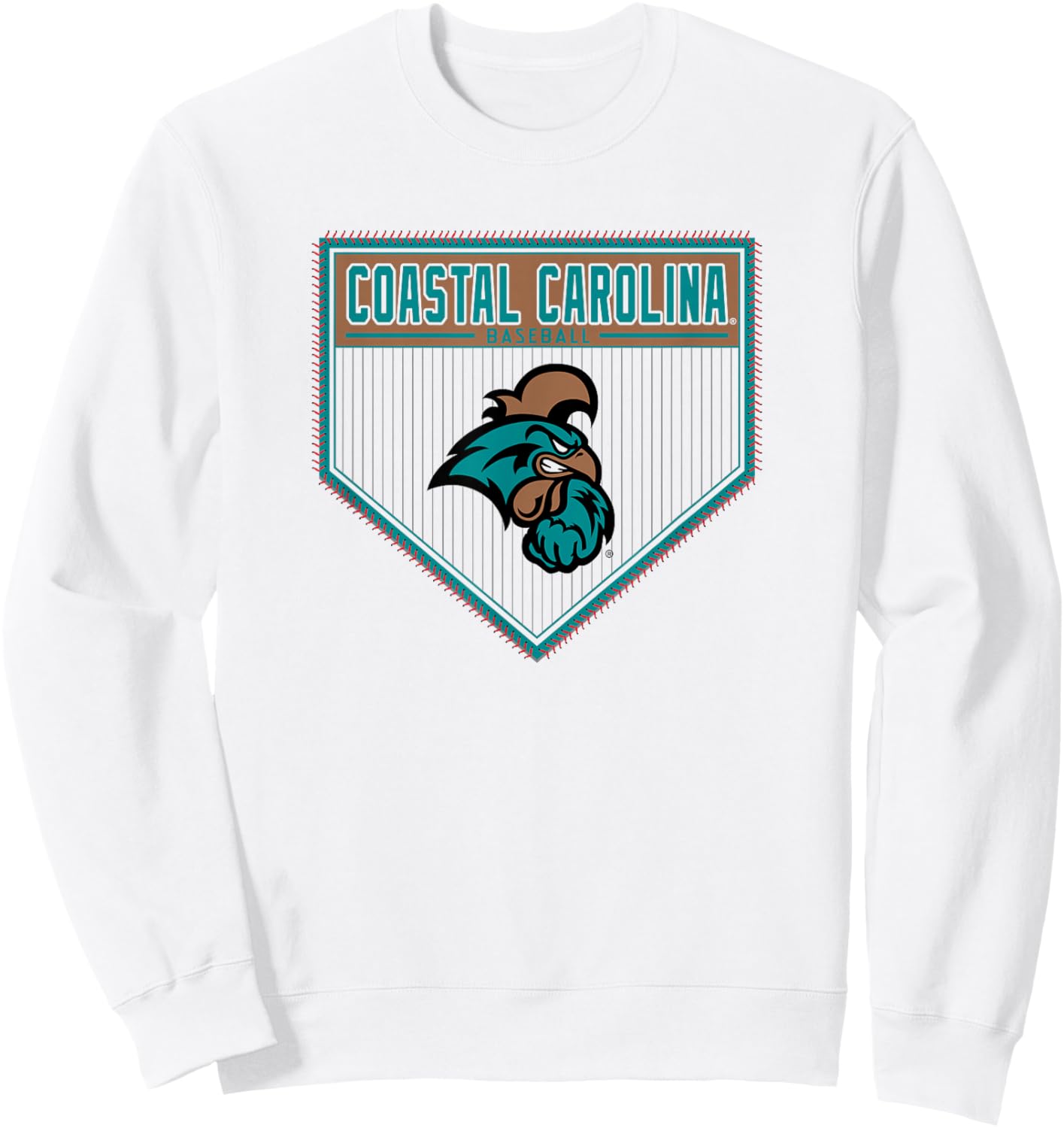Coastal Carolina Chanticleers Baseball Homeplate White Sweatshirt - Sweatshirt | White