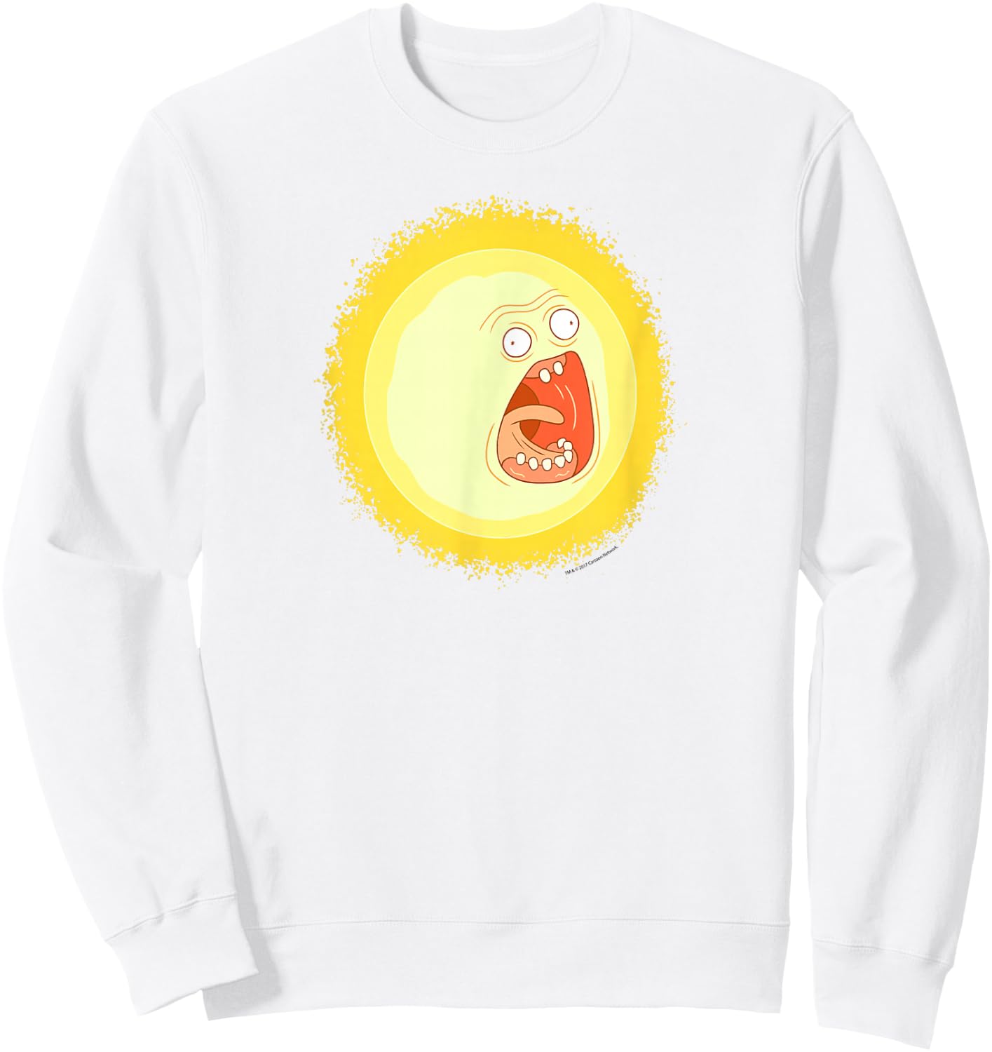 Rick and Morty Screaming Sun Sweatshirt - Sweatshirt | White