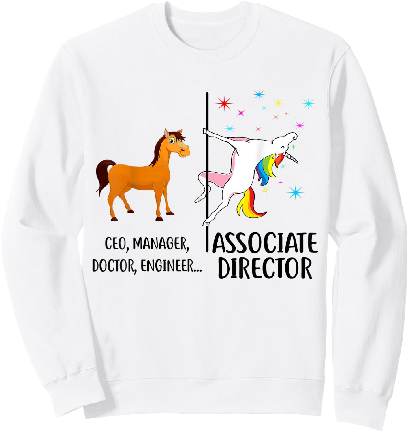 Unicorn Associate Director Funny Job Title Sweatshirt - Sweatshirt | White