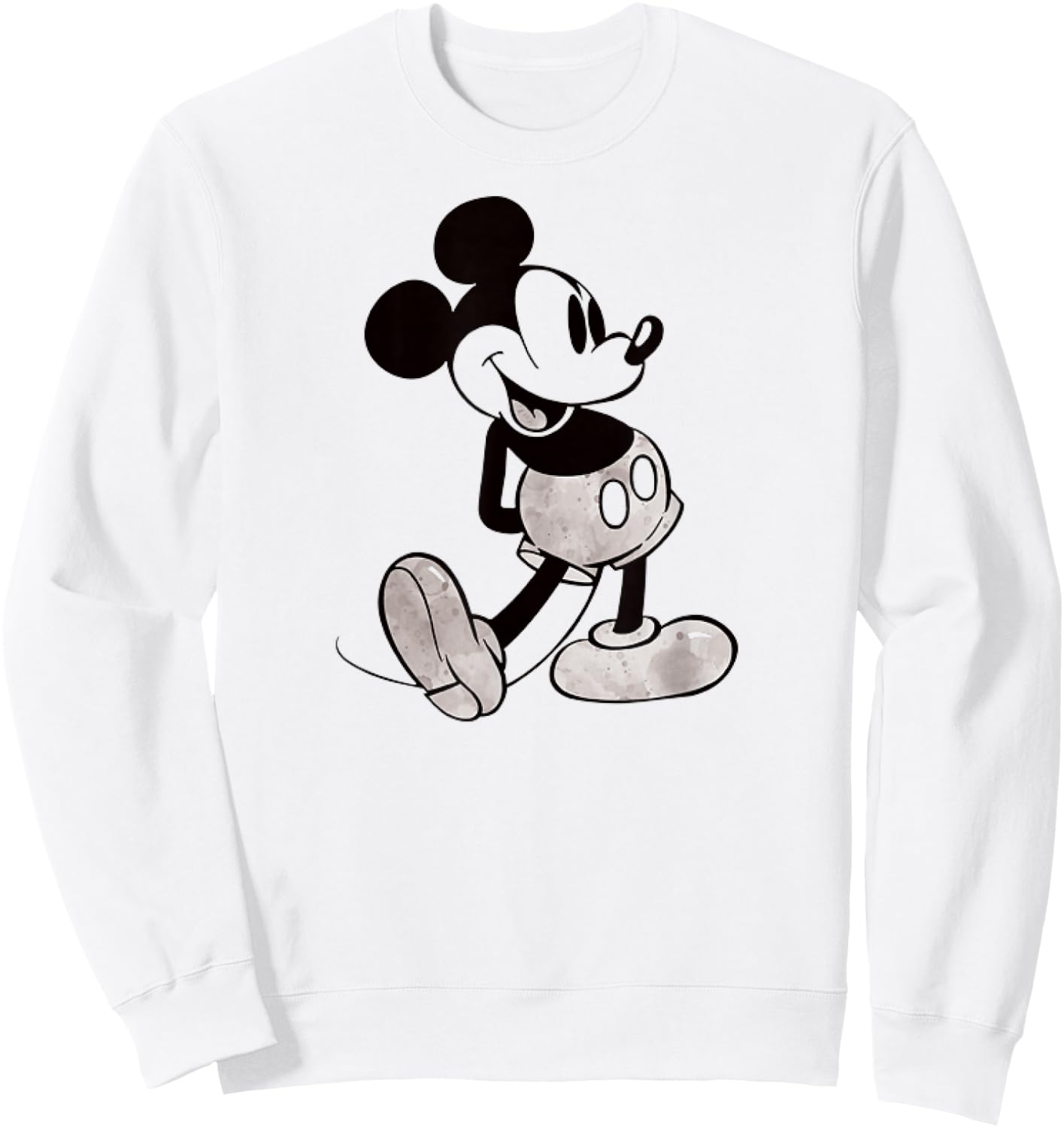 Disney - Black and White Mickey Mouse Sweatshirt - Sweatshirt | White