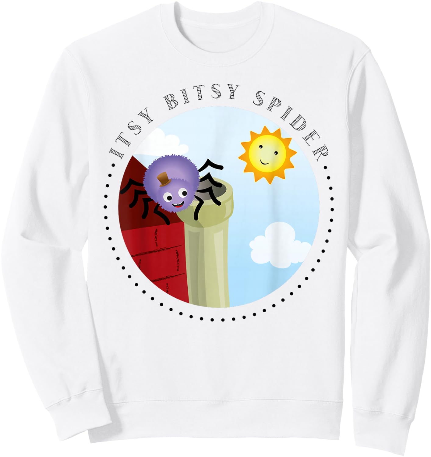 Itsy Bitsy Spider unique Nursery Rhymes Toddler Sweatshirt - Sweatshirt | White