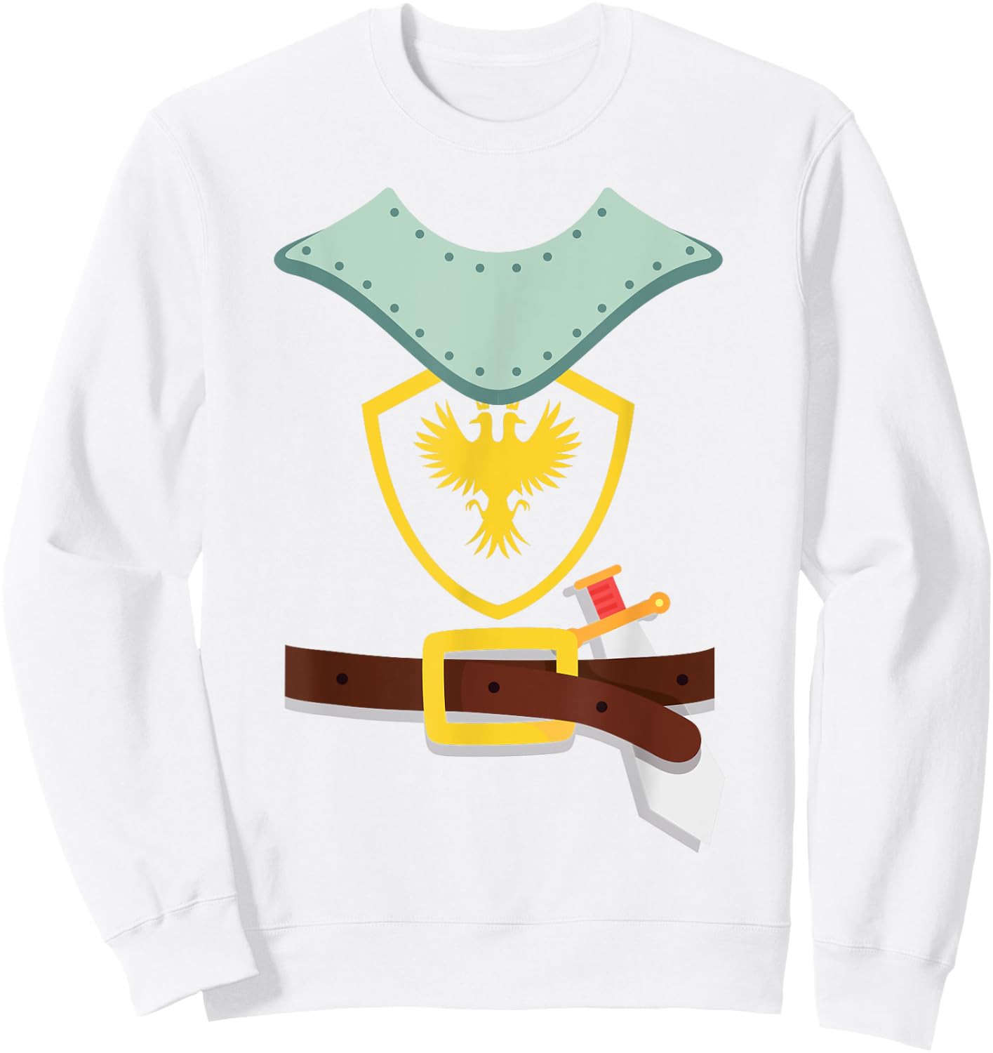 Knight In Shining Armor Sword Suit Halloween Costume Sweatshirt - Sweatshirt | White