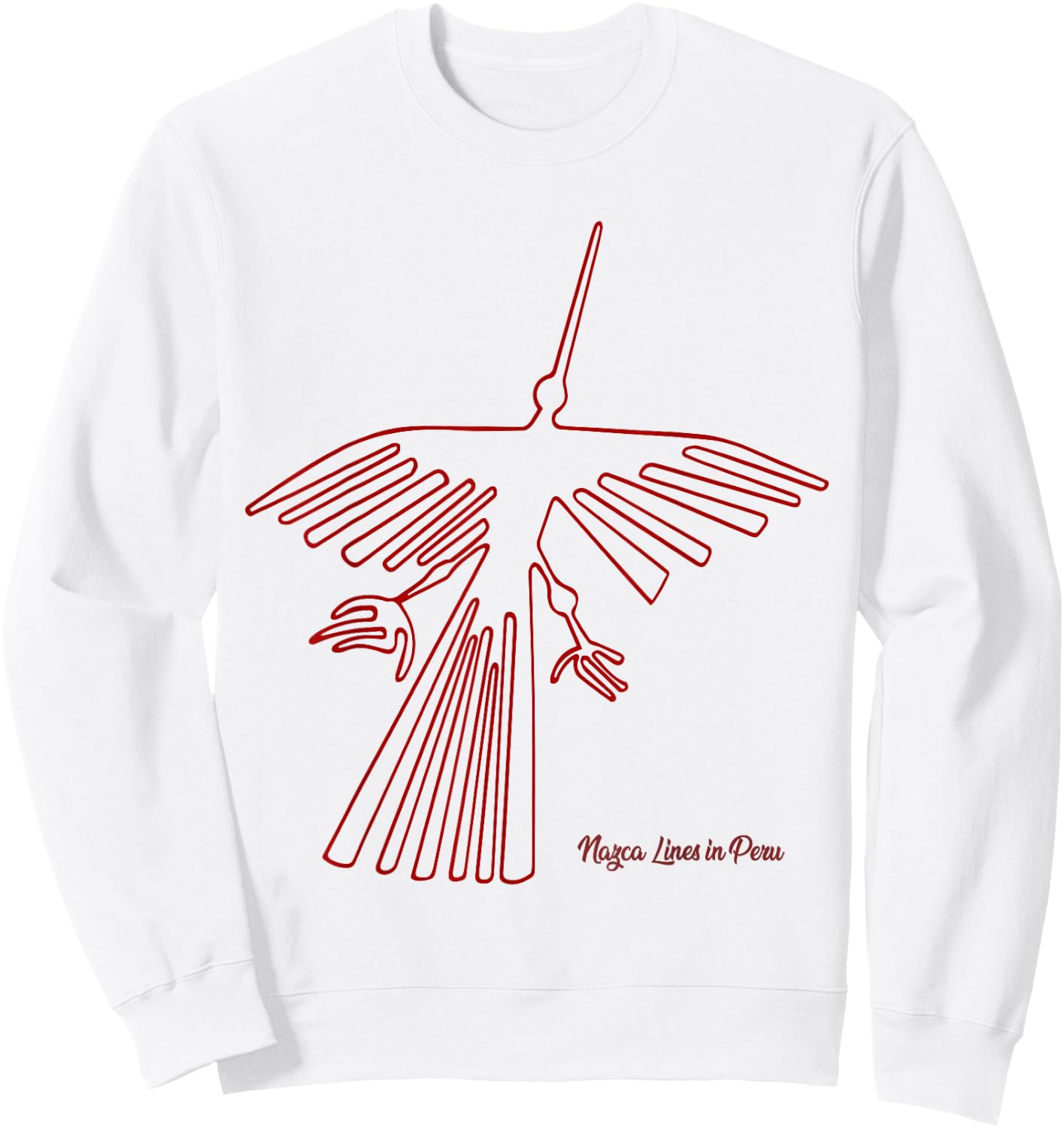 Nazca Lines the Condor Peruvian Glyph Sweatshirt - Sweatshirt | White