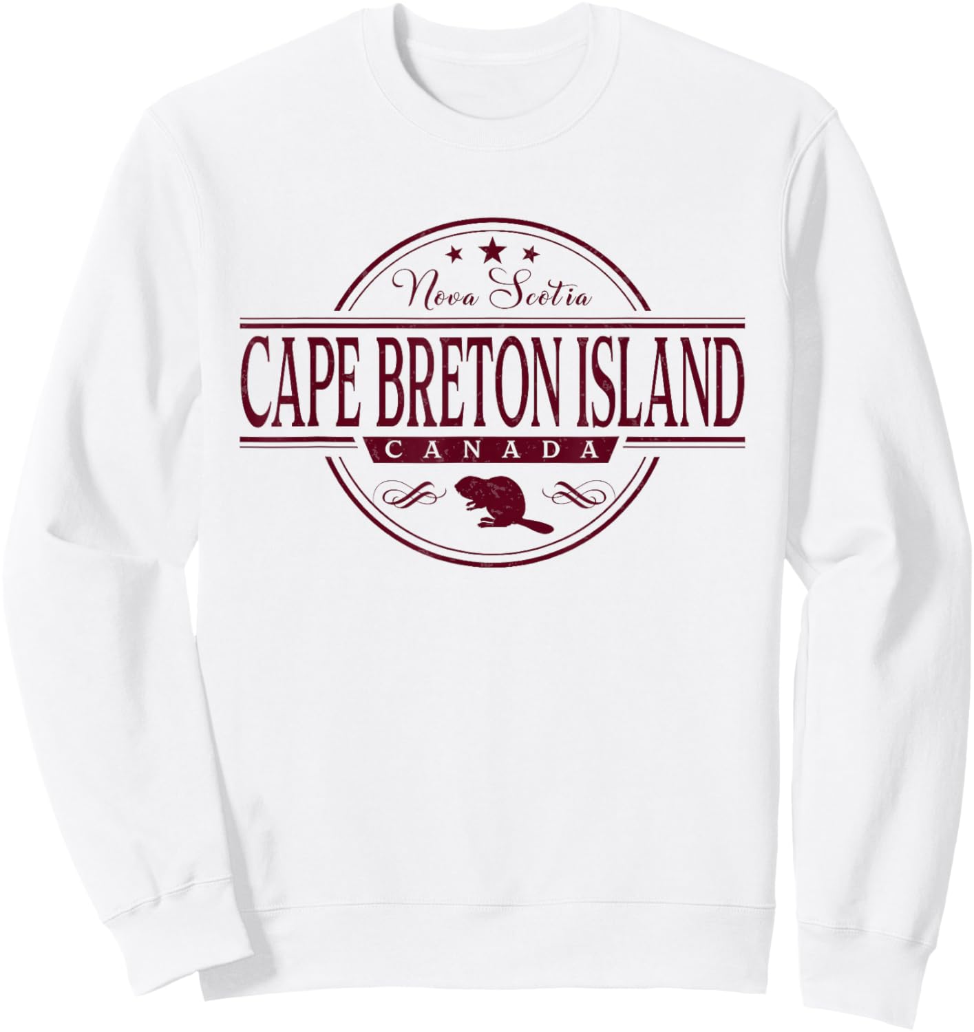 Cape Breton Island Nova Scotia Canada Label Sweatshirt - Sweatshirt | White