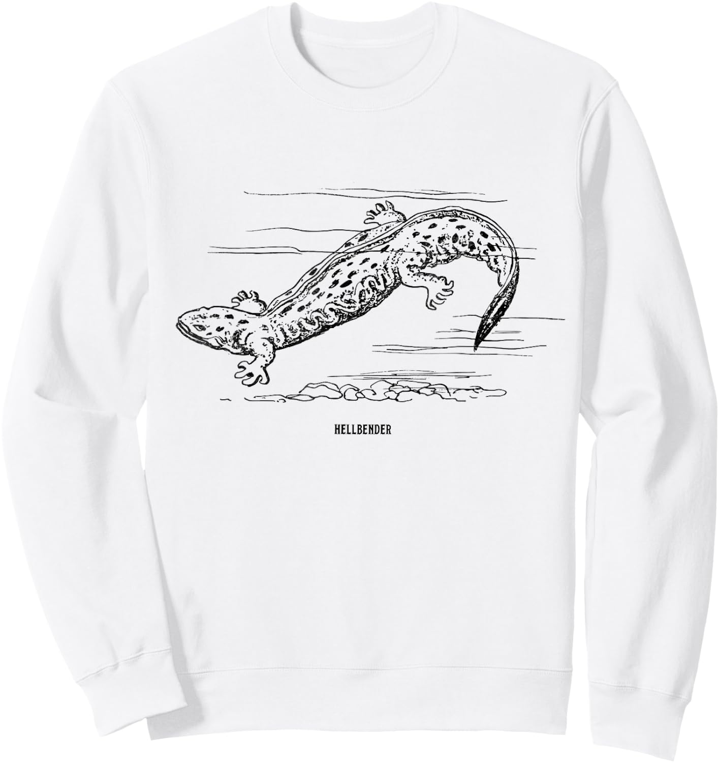 Cute Hellbender Shirt Love Herpetology Student Geek Gift Sweatshirt - Sweatshirt | White