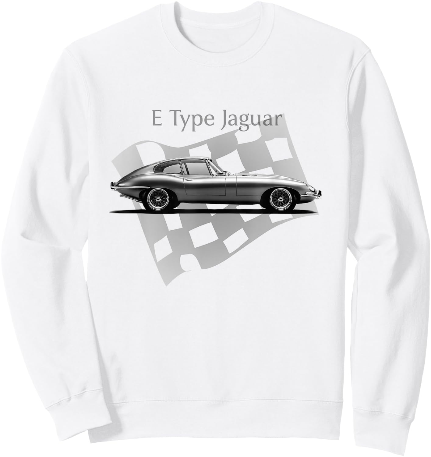 E-Type Jaguar t Shirt - Amazing Classic Car Design Sweatshirt - Sweatshirt | White