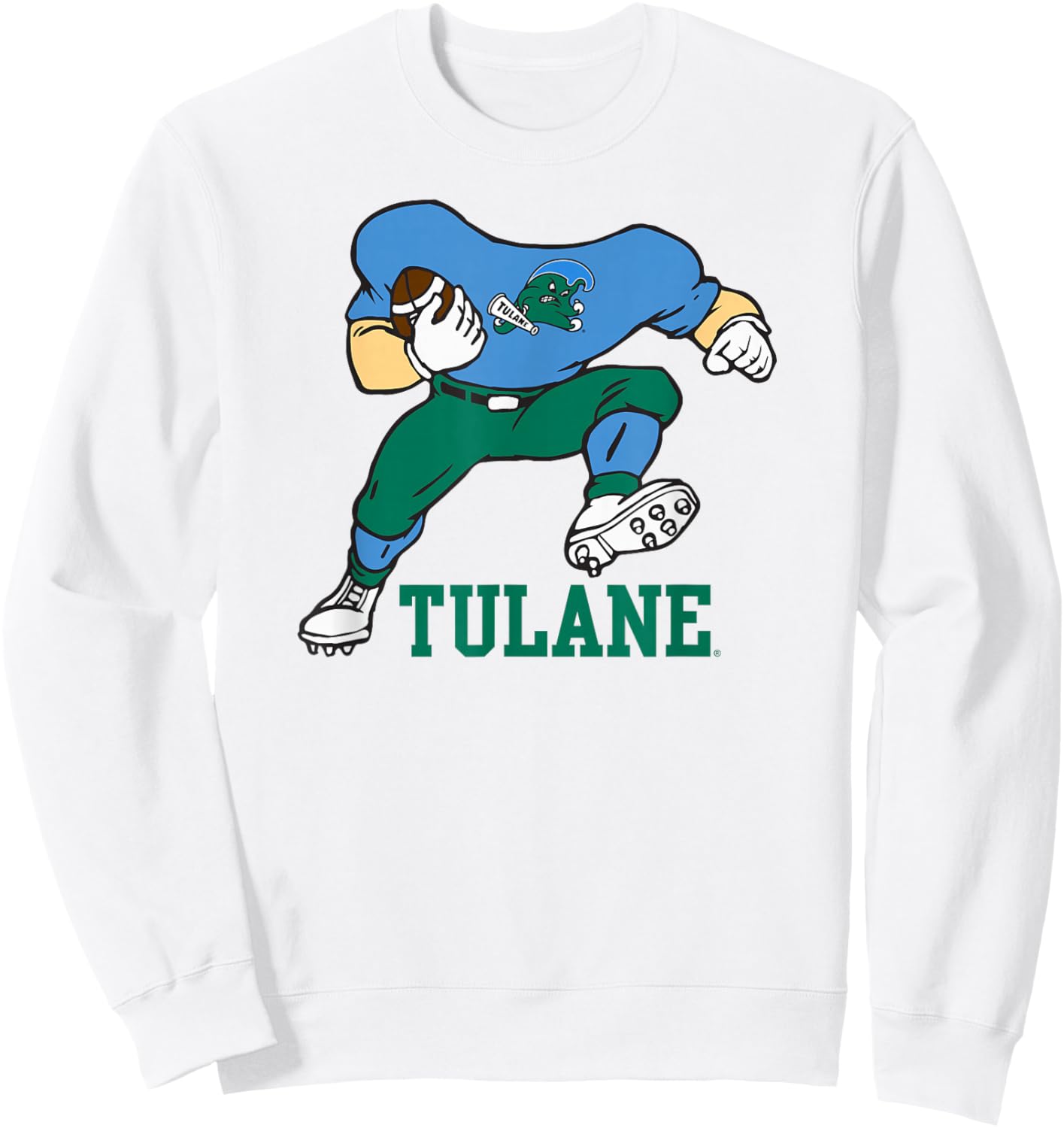 Tulane Green Wave Football Player Gray Officially Licensed Sweatshirt - Sweatshirt | White