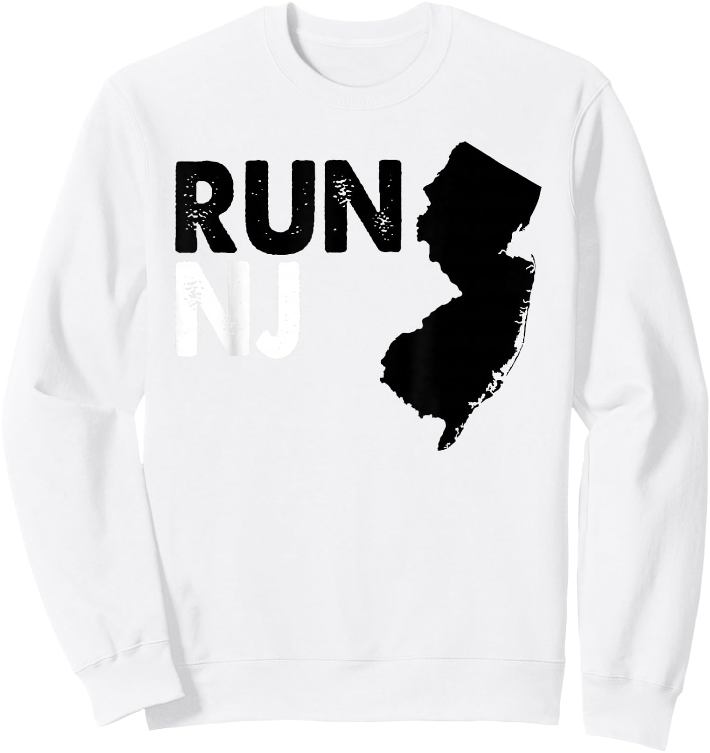 New Jersey Marathon Shirt, Run NJ Sweatshirt - Sweatshirt | White
