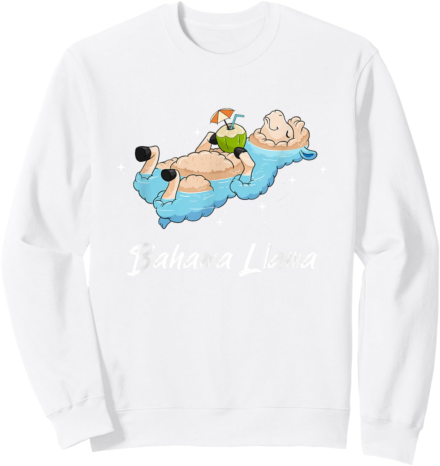 Bahama Llama Shirt Funny Alpaca beach vacation Summer Girl Sweatshirt - Sweatshirt | White