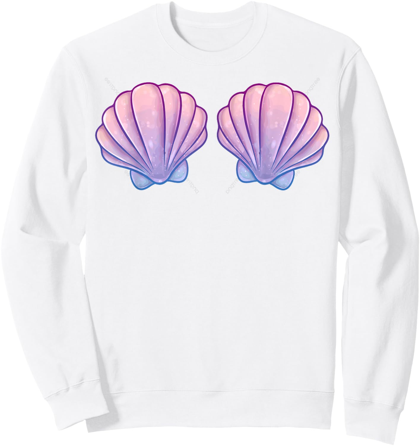 Mermaid Shell Bra Costume Girls Halloween Birthday Sweatshirt - Sweatshirt | White