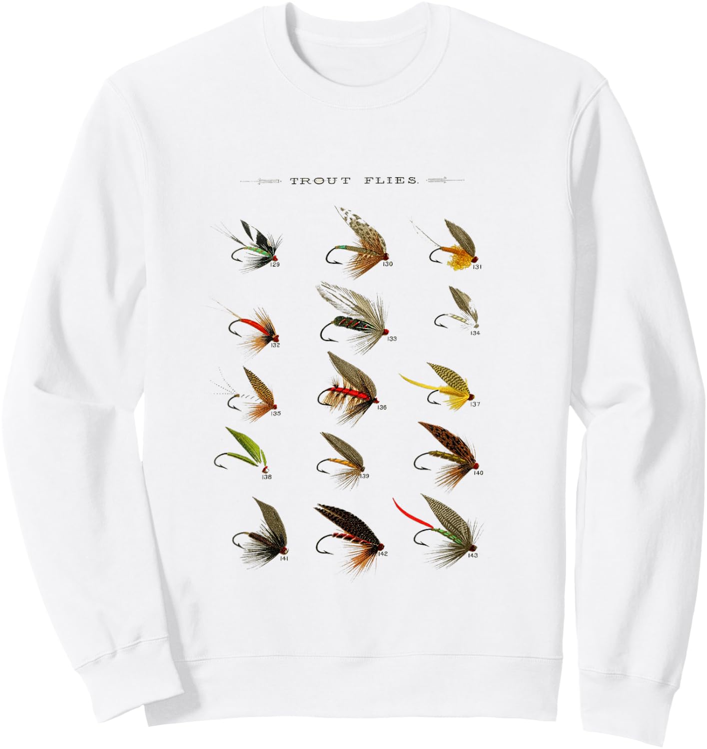 Vintage Fly Fishing Lures T Shirt Sweatshirt - Sweatshirt | White