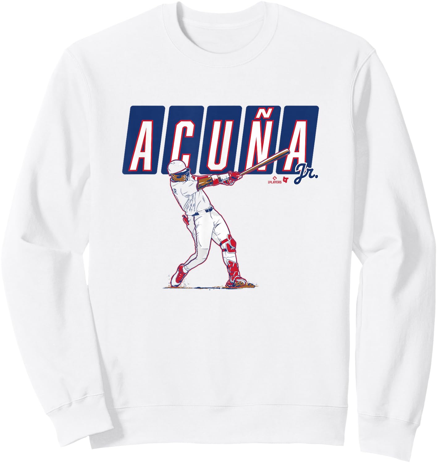Ronald Acuña Jr. - ATL Slugger Swing - Atlanta Baseball Sweatshirt - Sweatshirt | White