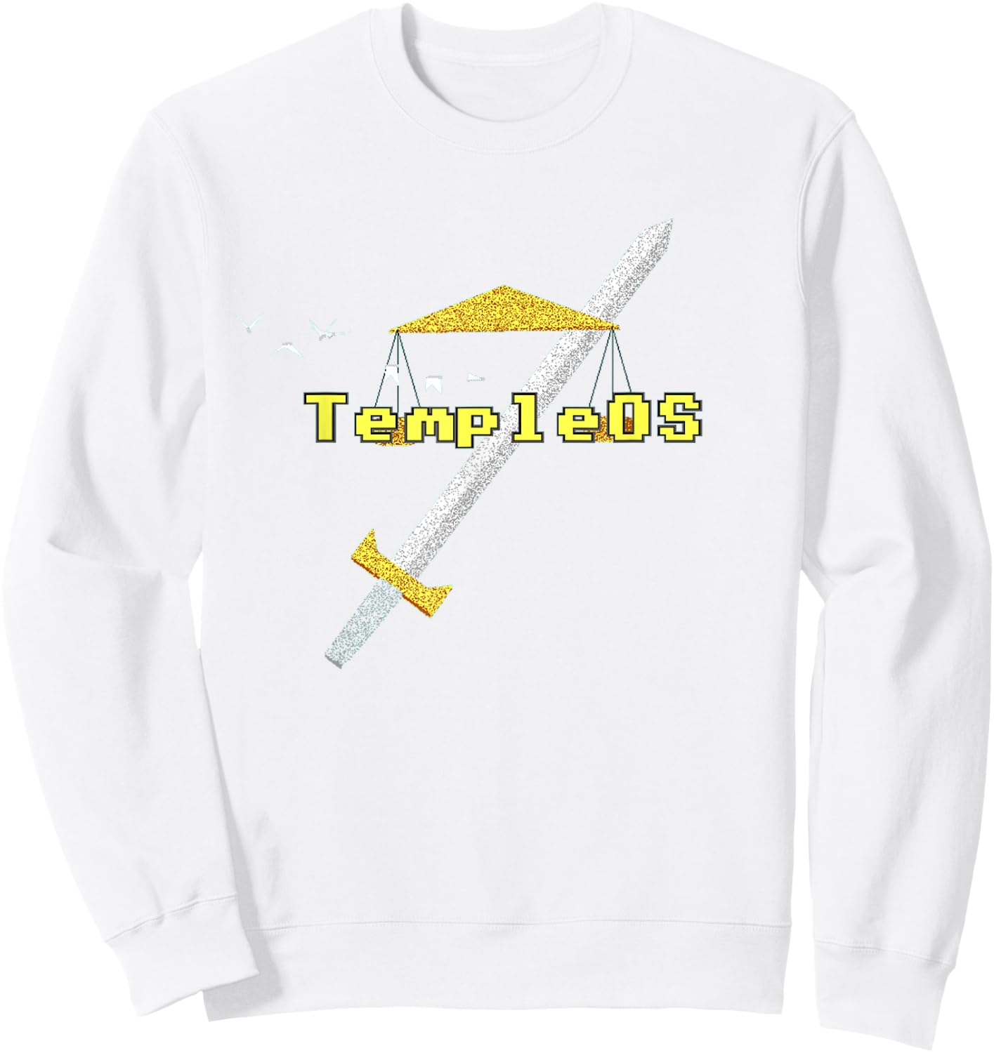 Temple OS - Terry A Davis Memorial Sweatshirt - Sweatshirt | White