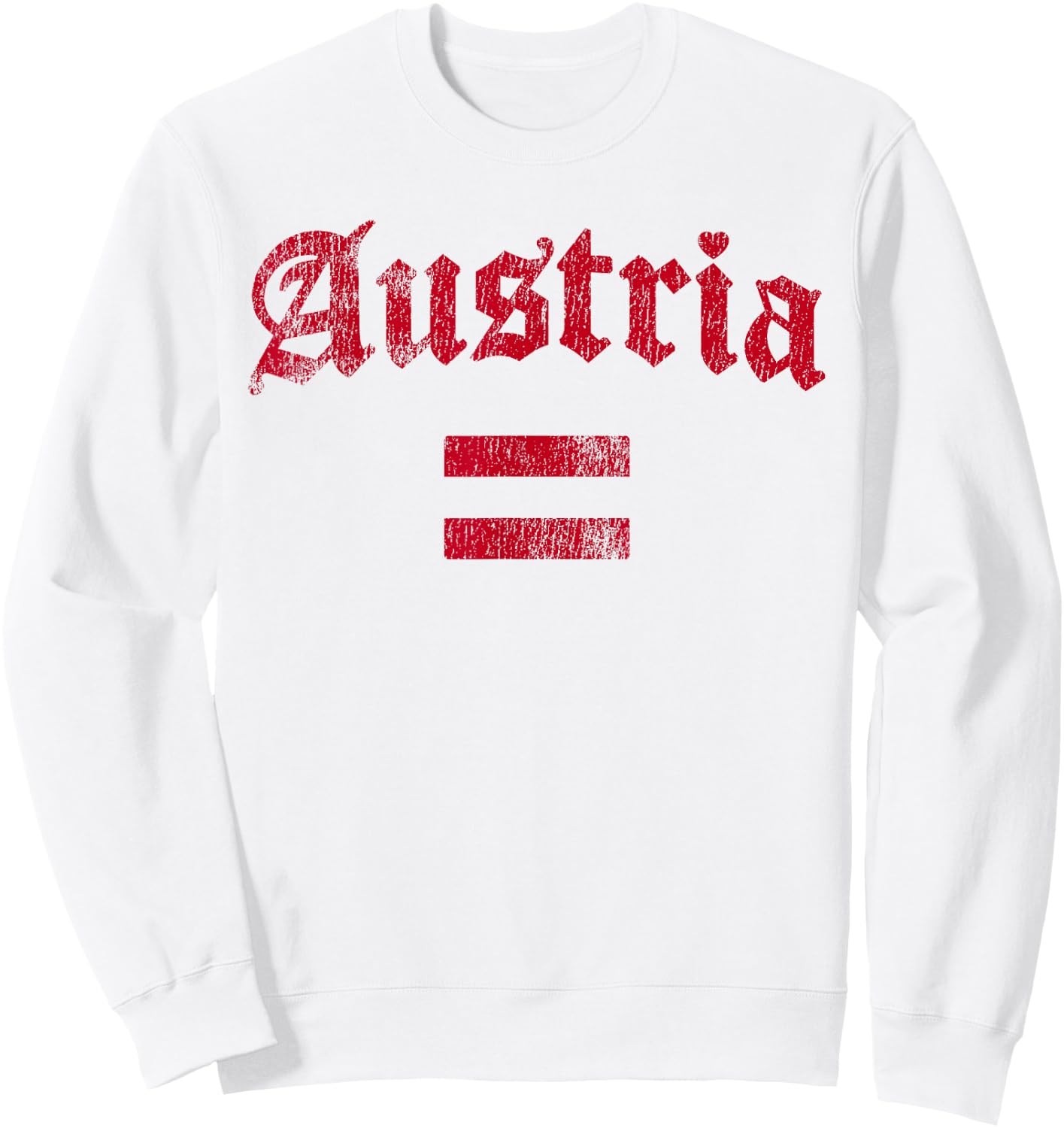 Retro Love Austria Flag Austrian Heart Men Women Kids Sweatshirt - Sweatshirt | White