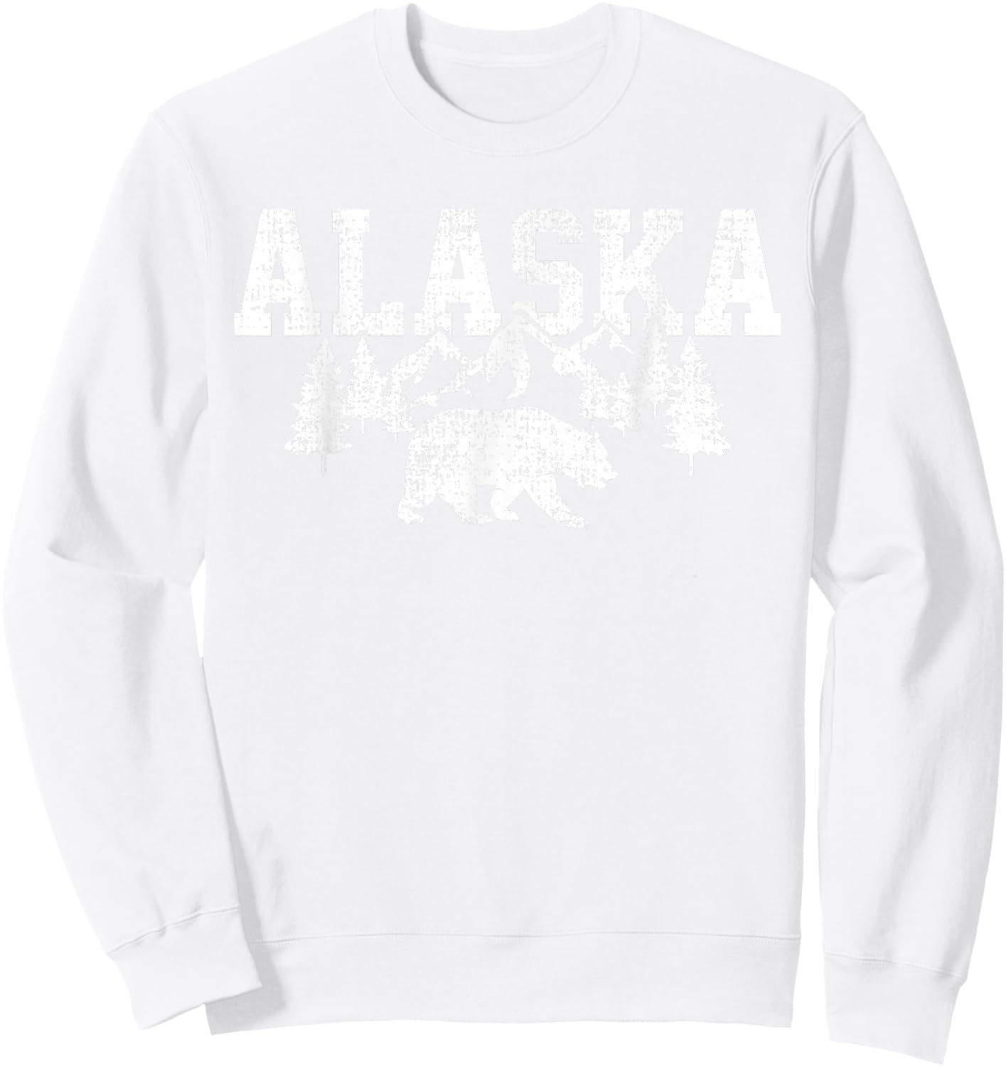 Alaska Mountains Forest Hunting USA Sweatshirt - Sweatshirt | White