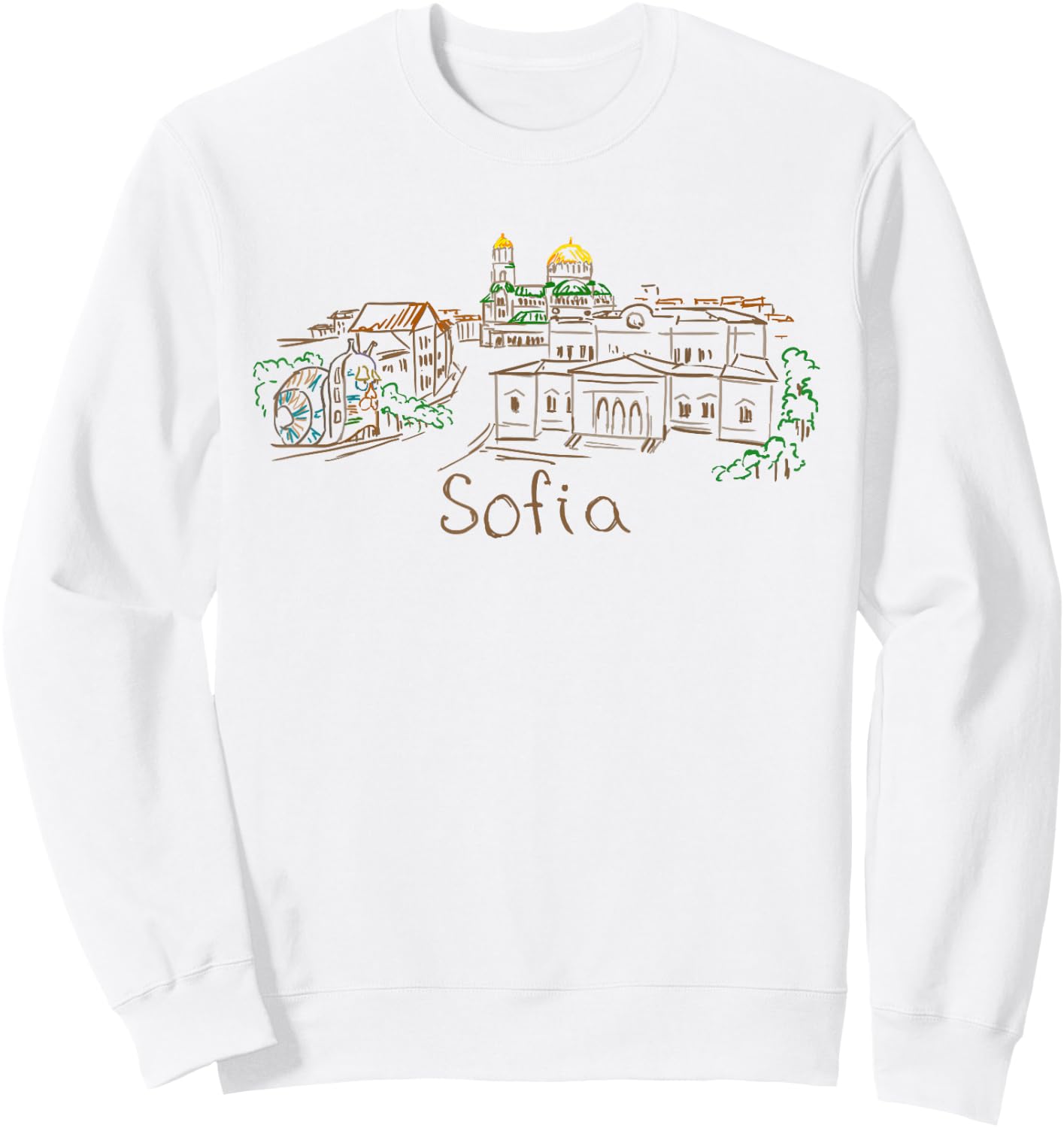 Sofia Bulgaria Travel Souvenir Historic City Panorama Gift Sweatshirt - Sweatshirt | White