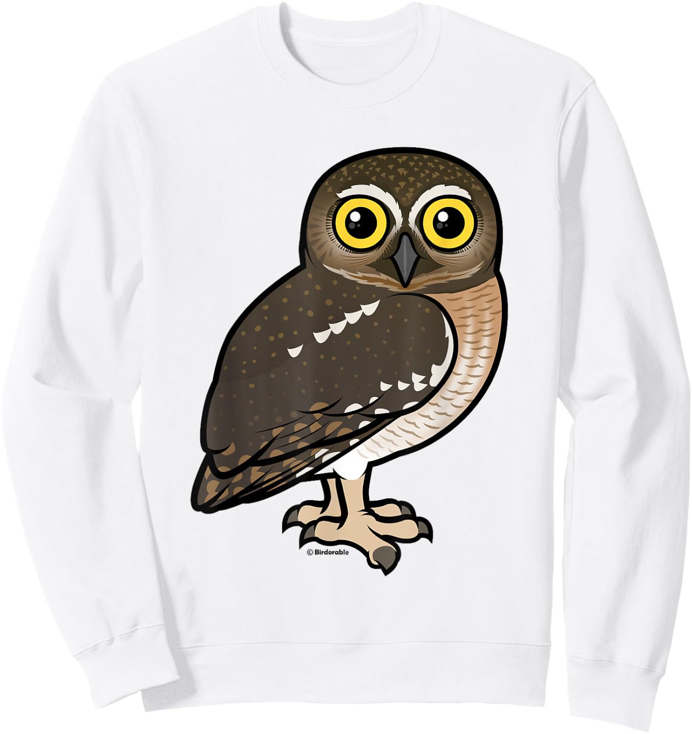 Cute Cartoon Elf Owl Birdorable Illustrated Bird Sweatshirt - Sweatshirt | White