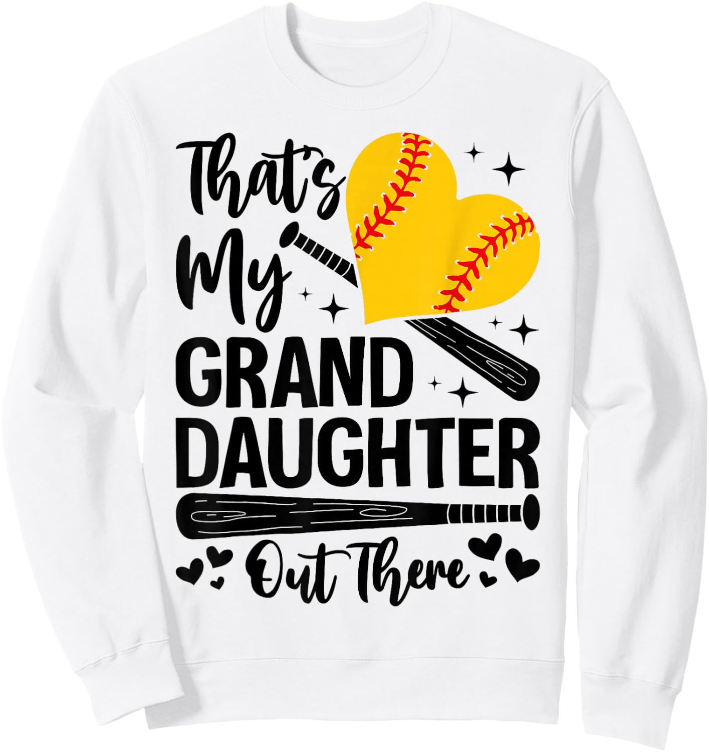 That's My Granddaughter Out There Softball Grandma Grandpa Sweatshirt - Sweatshirt | White