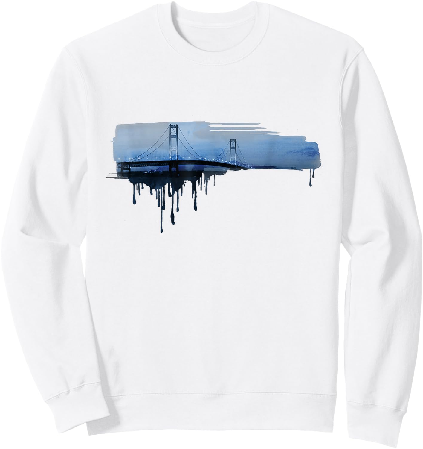 Mackinac Bridge Michigan Relaxed Fit Sweatshirt - Sweatshirt | White