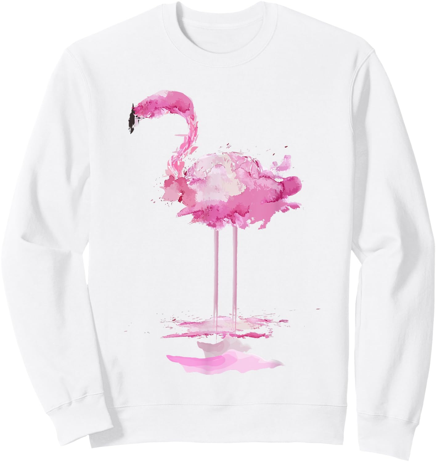 PINK FLAMINGO Watercolor Shirt | Bird Painter Gift Sweatshirt - Sweatshirt | White