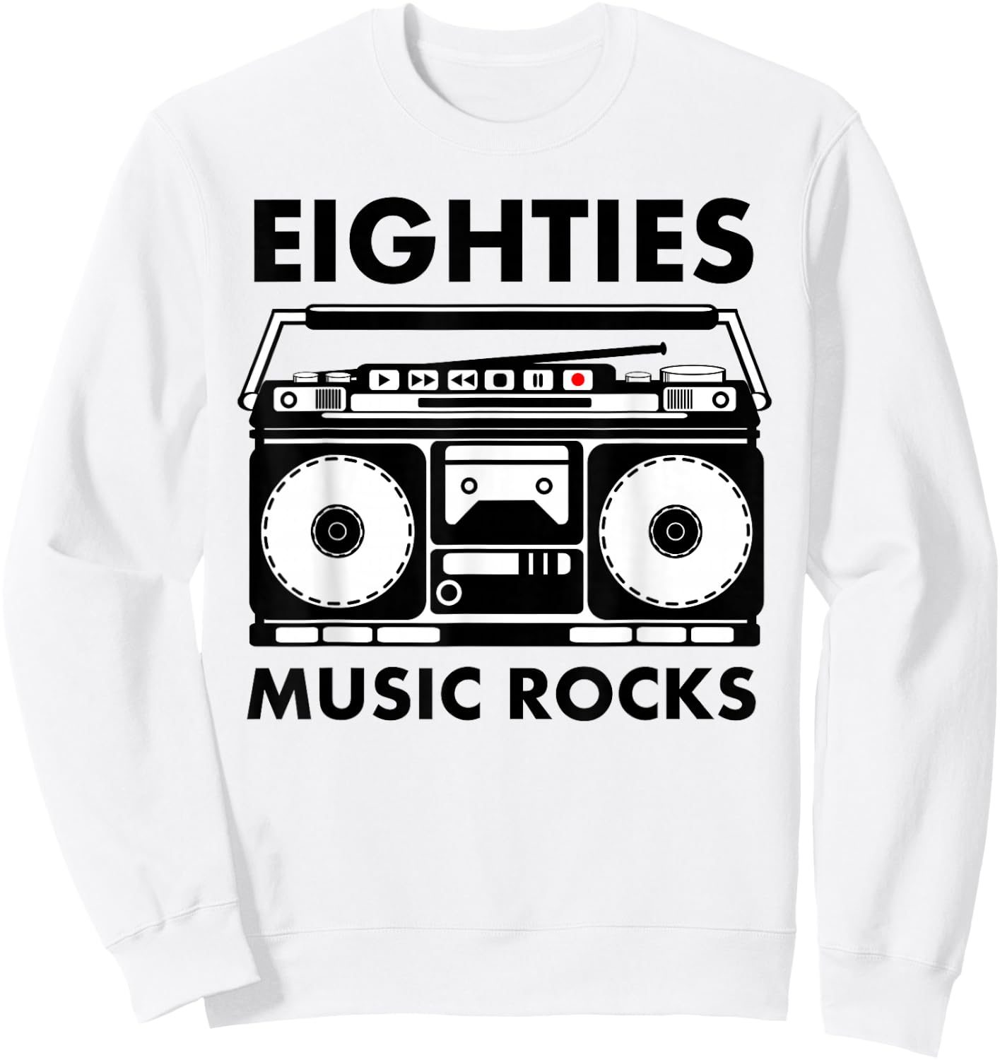 Eighties Music Rocks Sweatshirt - Sweatshirt | White