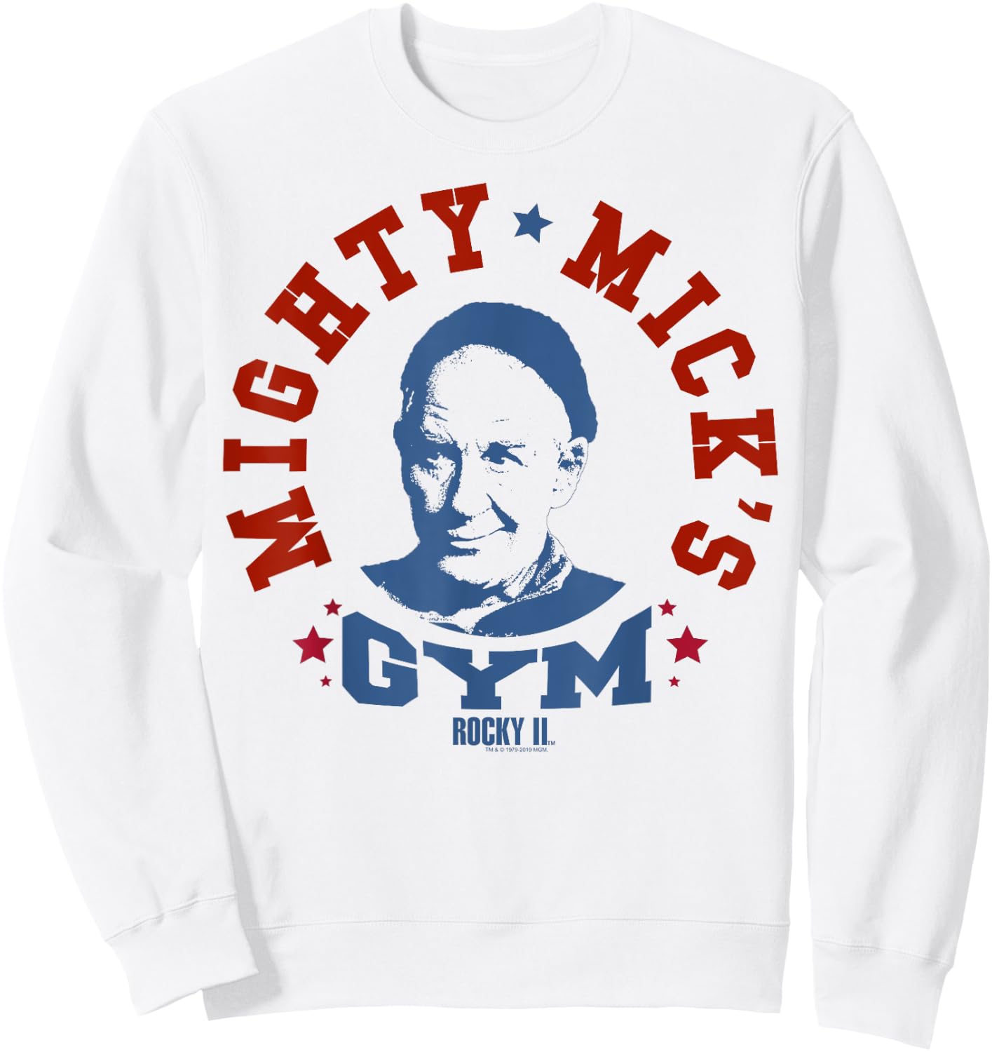 Rocky Mighty Mick's Gym Blue Hue Portrait Logo Sweatshirt - Sweatshirt | White