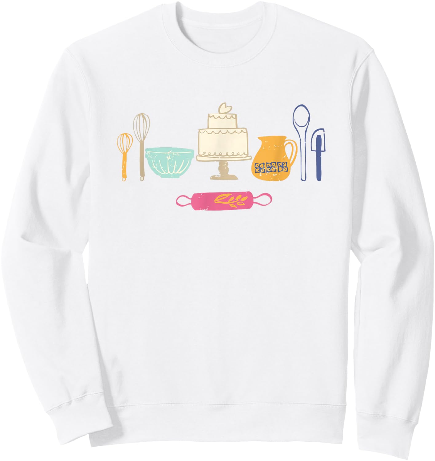 Love Baking Bakers Tools Fun Gift T Shirt, Lt Sweatshirt - Sweatshirt | White