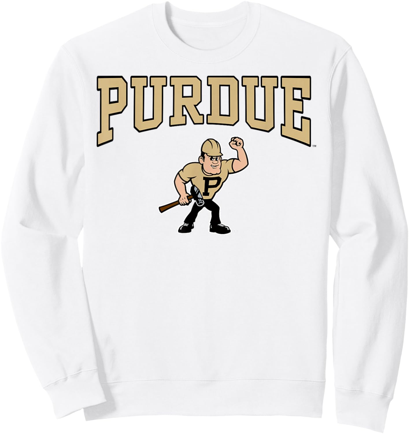 Purdue Boilermakers Arch Logo Officially Licensed Sweatshirt - Sweatshirt | White