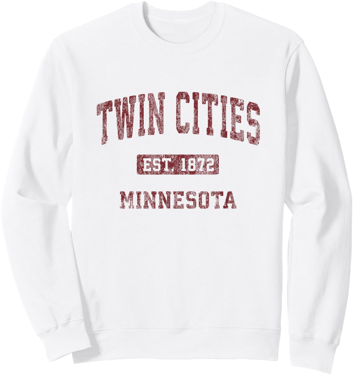 Twin Cities Minnesota MN Vintage Athletic Sports Design Sweatshirt - Sweatshirt | White