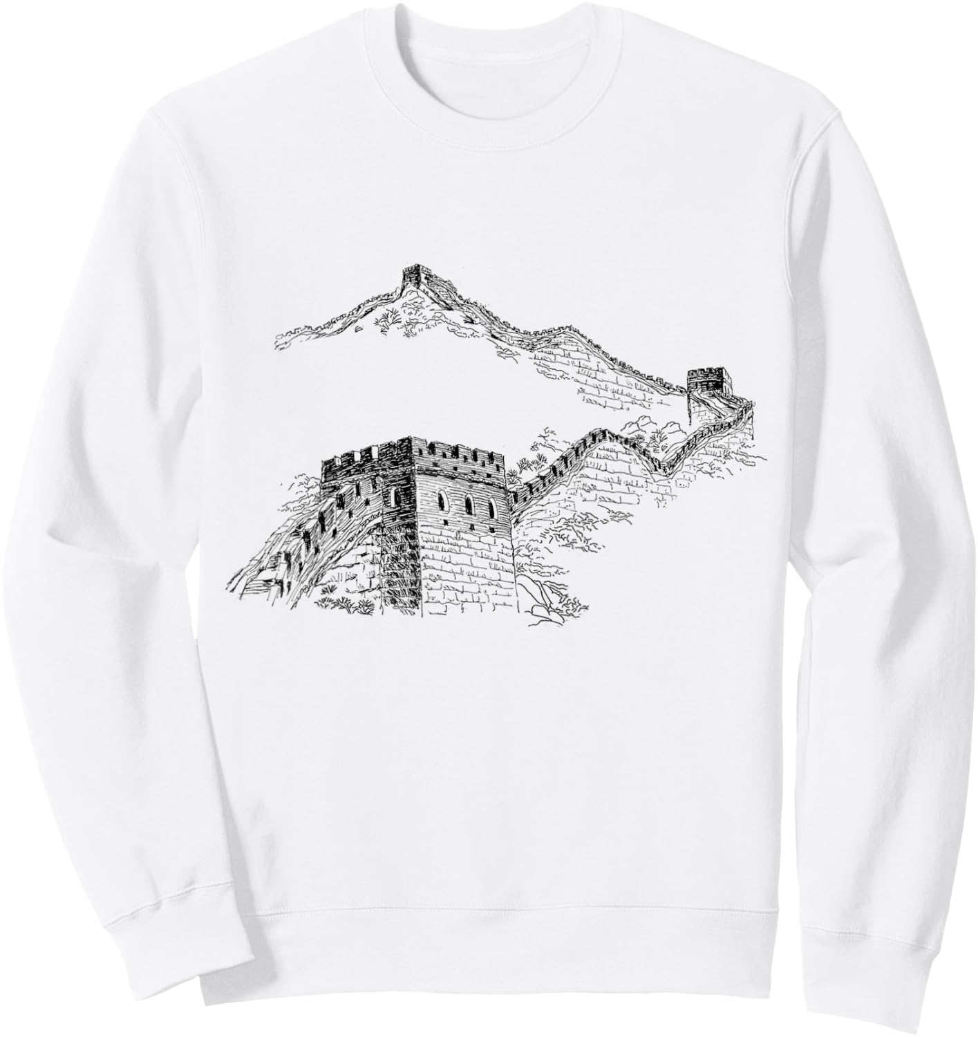 Hiking Great Wall China Explore World's Greatest Wonders Sweatshirt - Sweatshirt | White
