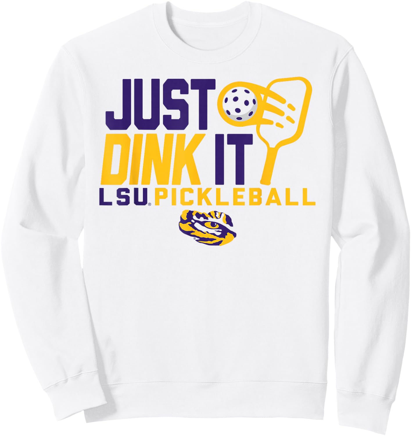 LSU Tigers Pickleball Dink White Officially Licensed Sweatshirt - Sweatshirt | White