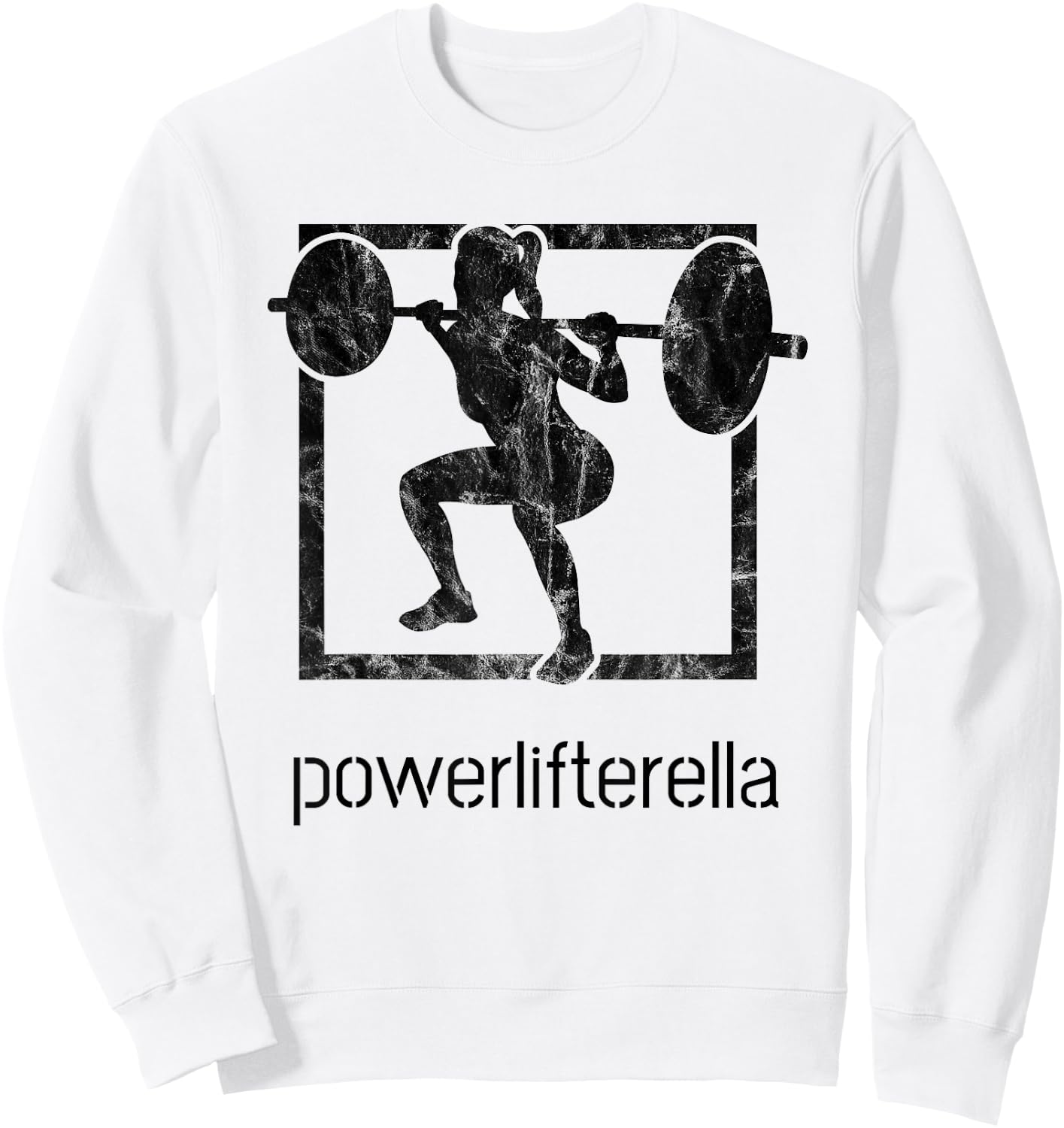 Powerlifterella Women Retro Squat Gym Lifting Workout Sweatshirt - Sweatshirt | White