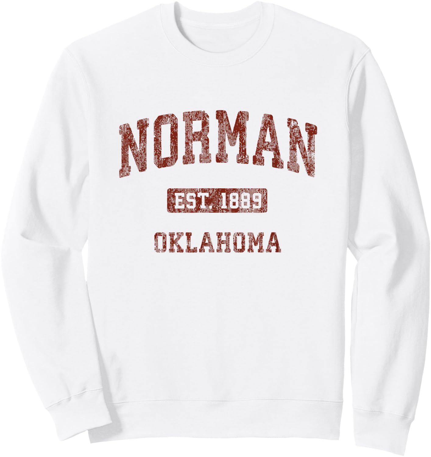 Norman Oklahoma OK Vintage Athletic Sports Design Sweatshirt - Sweatshirt | White