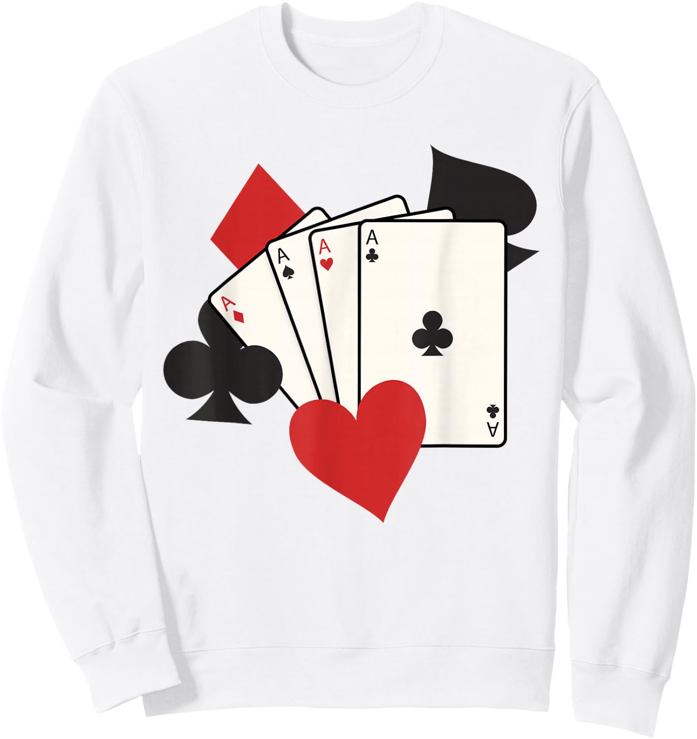 Aces Playing Cards Sweatshirt - Sweatshirt | White