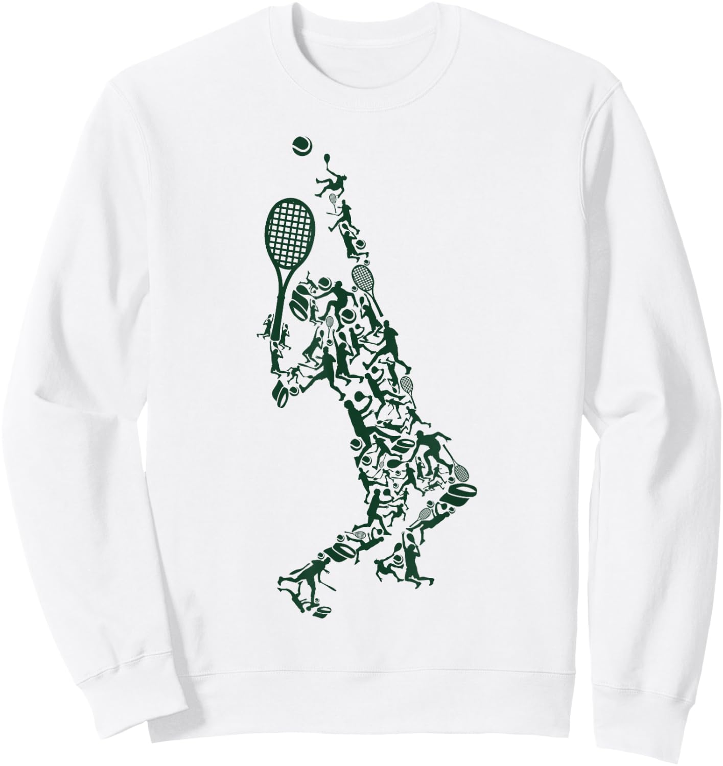 Tennis T Shirt - Player Positions Balls Racket in drawing Sweatshirt - Sweatshirt | White