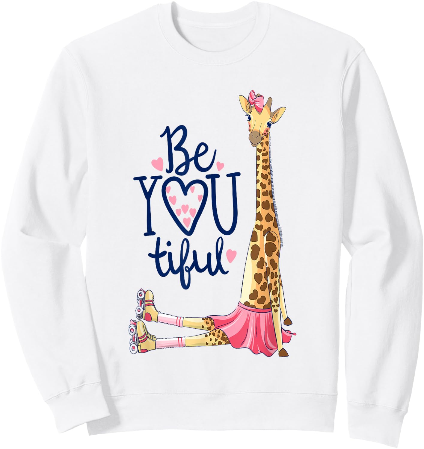Beautiful Giraffe | Inspire Be You Giraffe Animal Sweatshirt - Sweatshirt | White