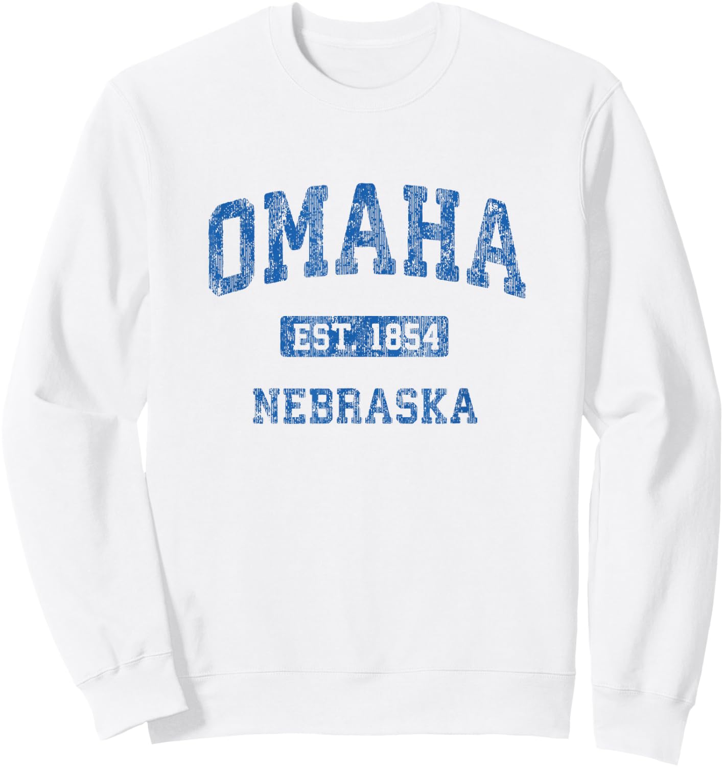 Omaha Nebraska NE Vintage Athletic Sports Design Sweatshirt - Sweatshirt | White