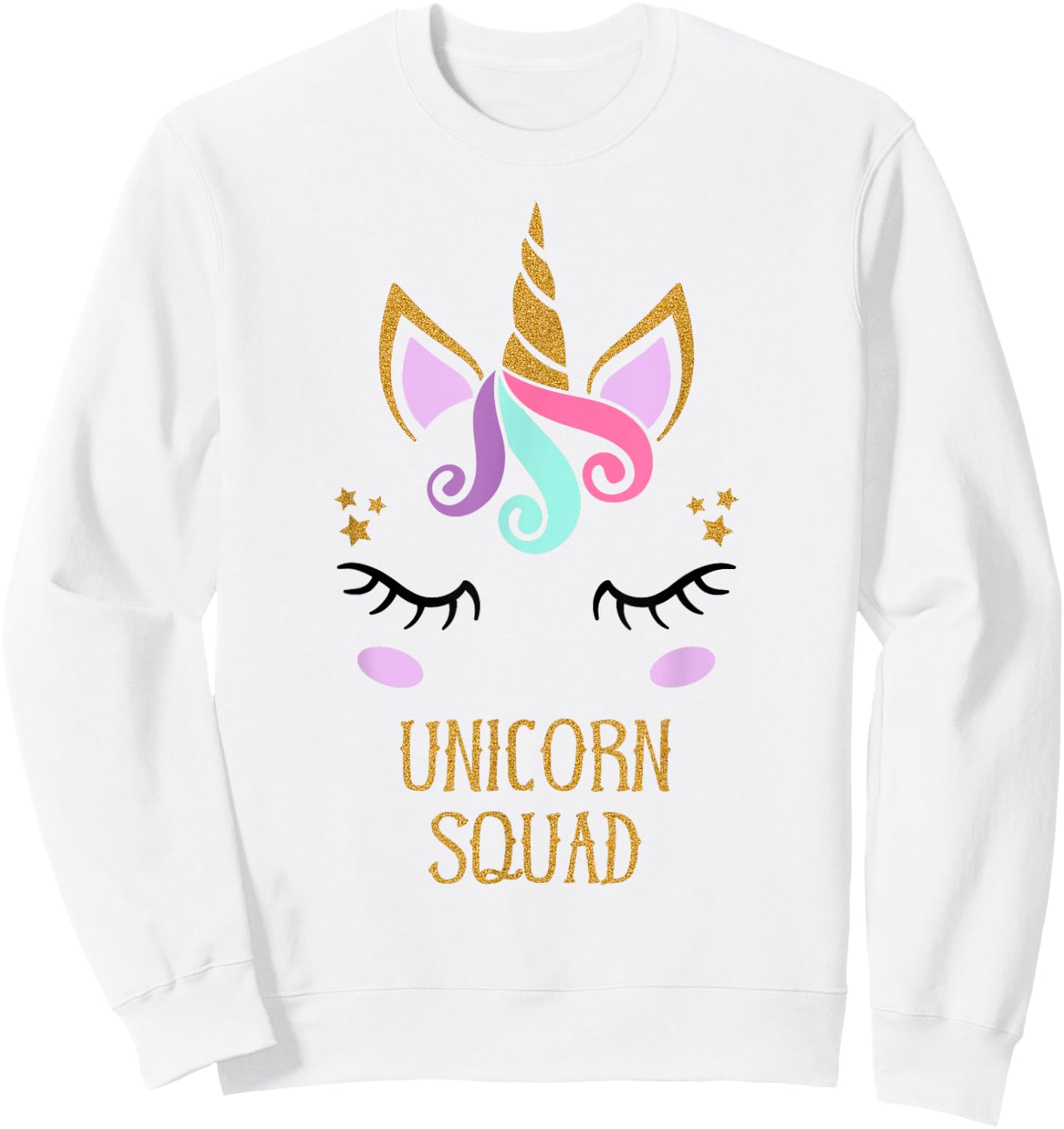 Cute Unicorn Squad , Birthday Gift, Baby Shower Party Sweatshirt - Sweatshirt | White